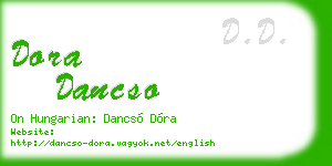 dora dancso business card