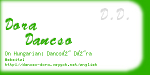 dora dancso business card